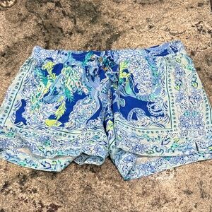 Lilly Pulitzer Blue and Green Patterned Women Shorts